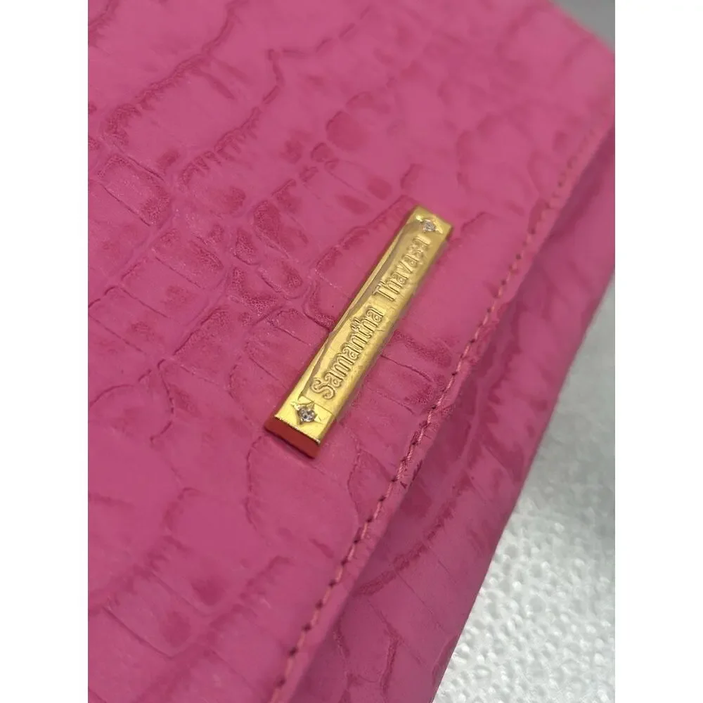 Samantha Thavasa Pink Croc-Embossed Chain Clutch | Sony PSP Official SCEI Collab